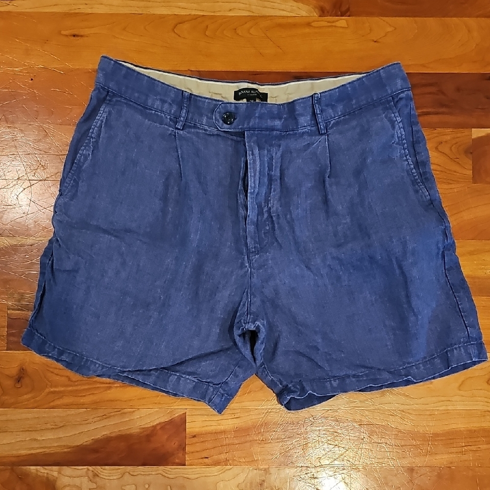Banana Republic Blue Men's Flat Front Shorts